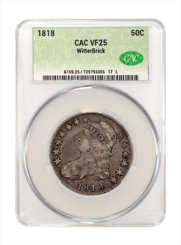 1818 50c CACG VF-25 WitterBrick