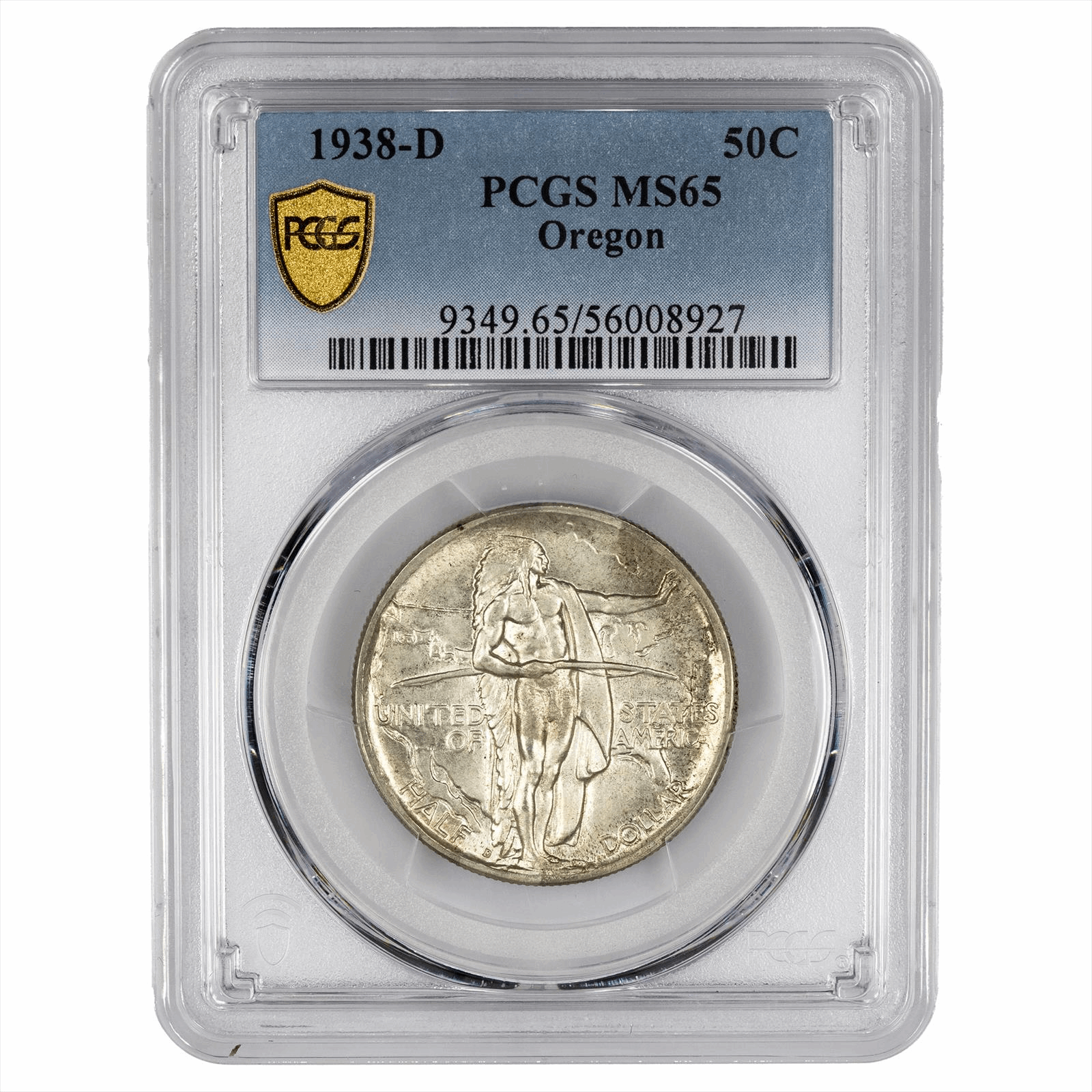 1938-D Oregon Commemorative Half Dollar 50C PCGS MS 65