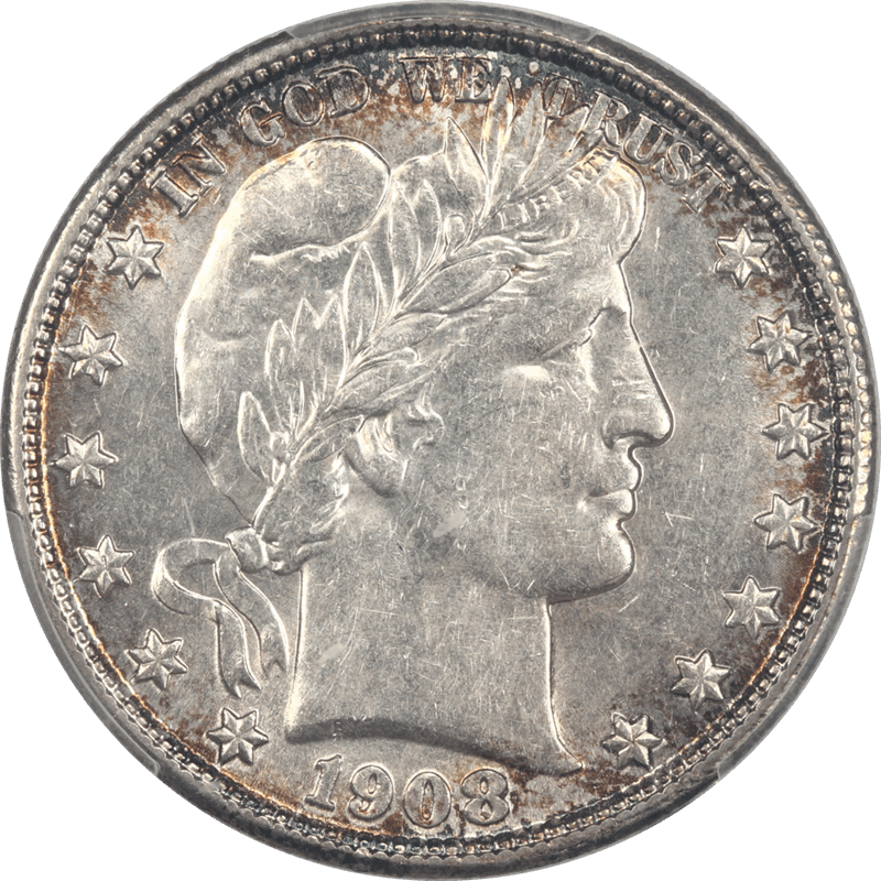 1908-S Barber Half Dollar 50c PCGS AU58 - Nice Original Coin
