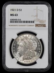 1921 D $1 NGC MS63 MS63