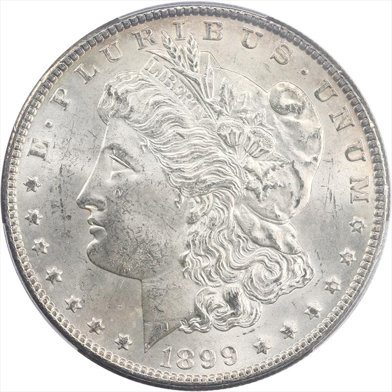 1899 Morgan Silver Dollar $1 PCGS MS 64 - Nice White Coin