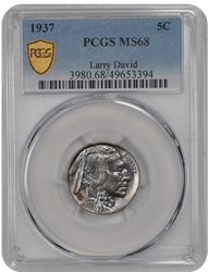 1937 Buffalo PCGS 5c MS 68