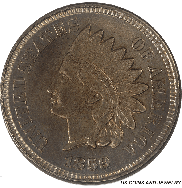 1859 Indian Head Cent,  Uncirculated - Nice Original Coin - Copper/Nickel