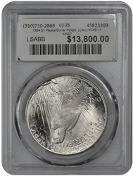 1924 $1 Peace Dollar PCGS  (CAC) #3451-1 MS67
