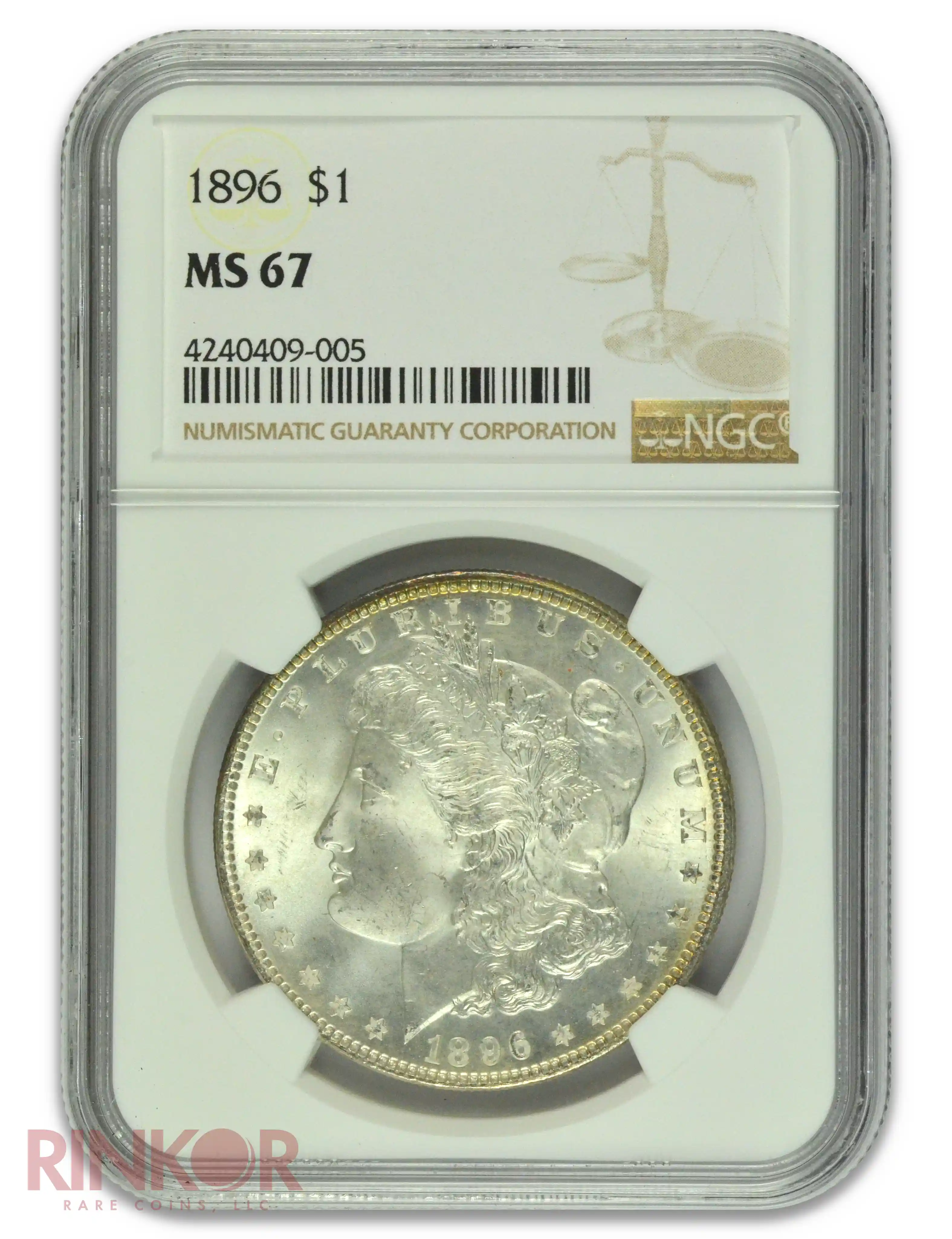 1896 $1 NGC MS 67