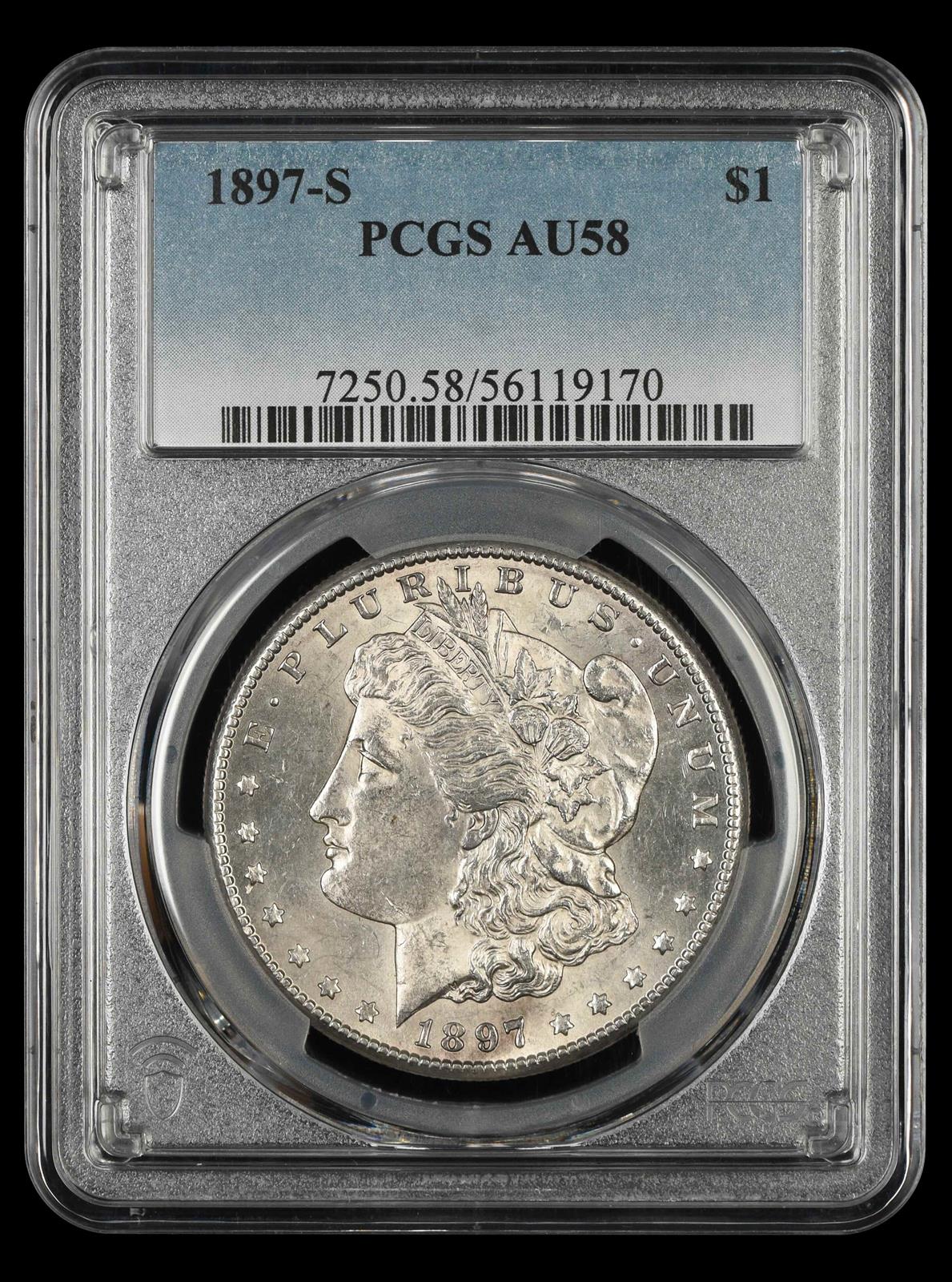 1897-S $1 PCGS AU-58