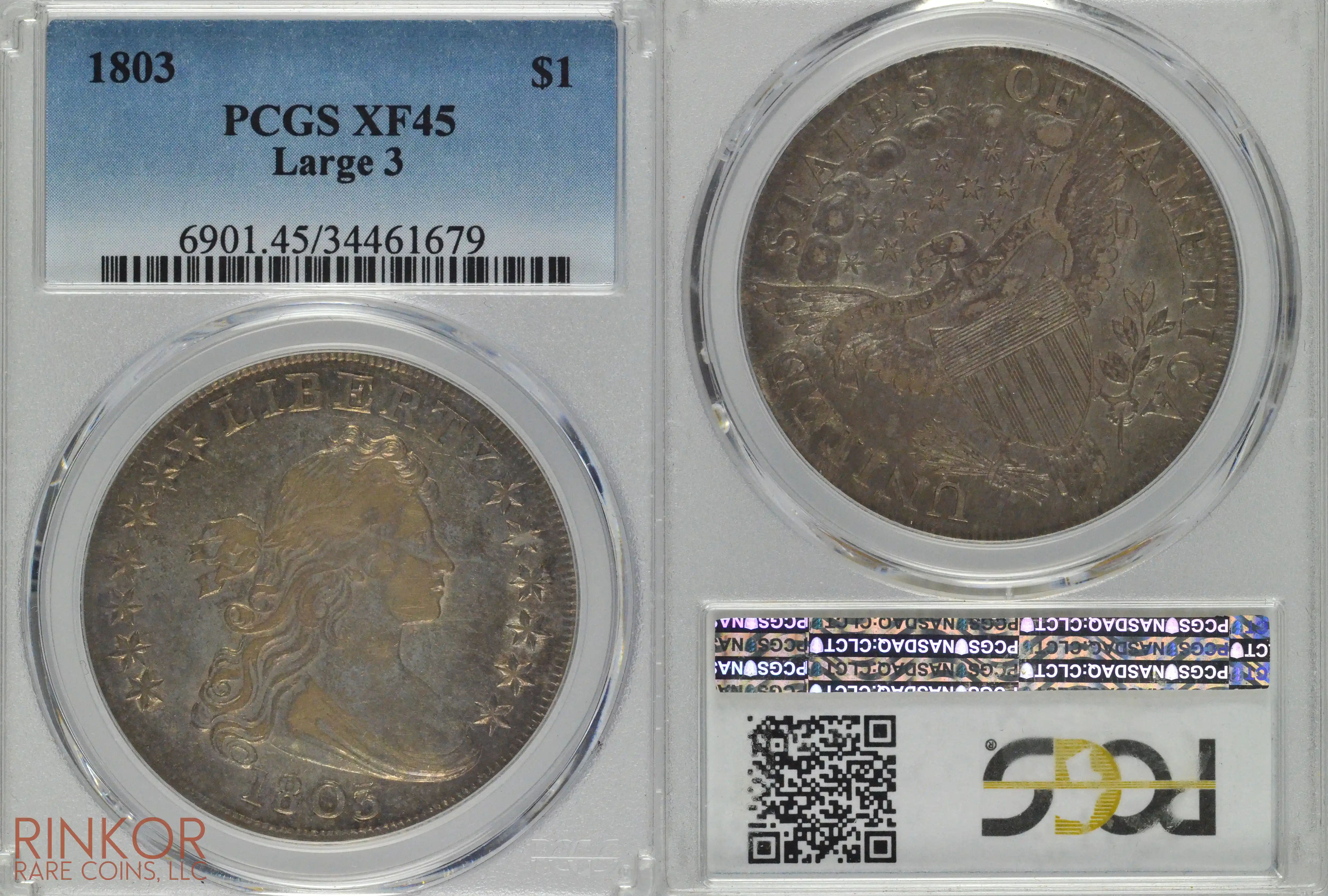 1803 1 Large 3 Pcgs Rinkor Rare Coins