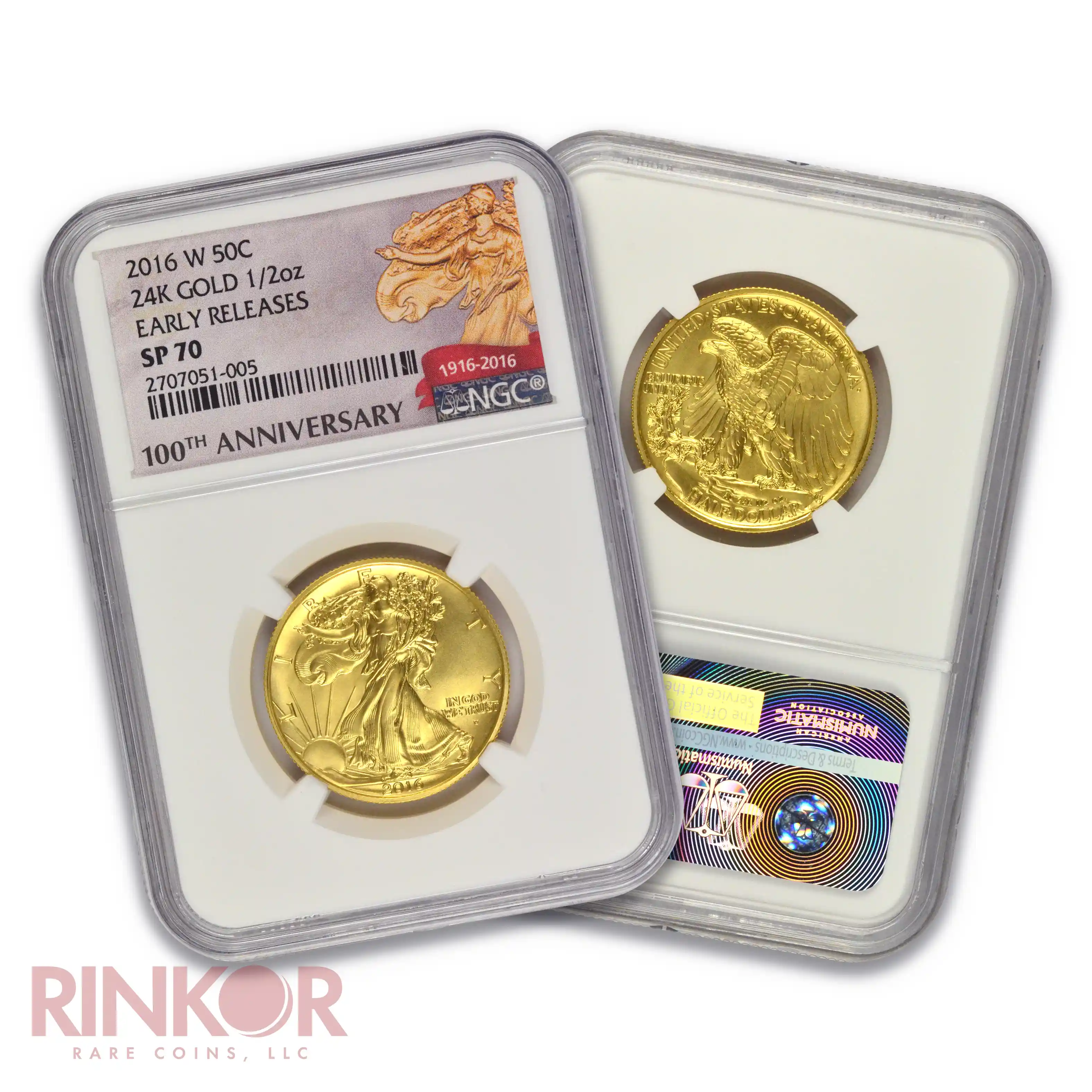 2016-W Gold 1/2oz Walking Liberty Half Dollar 100th Anniversary Early Releases NGC SP 70