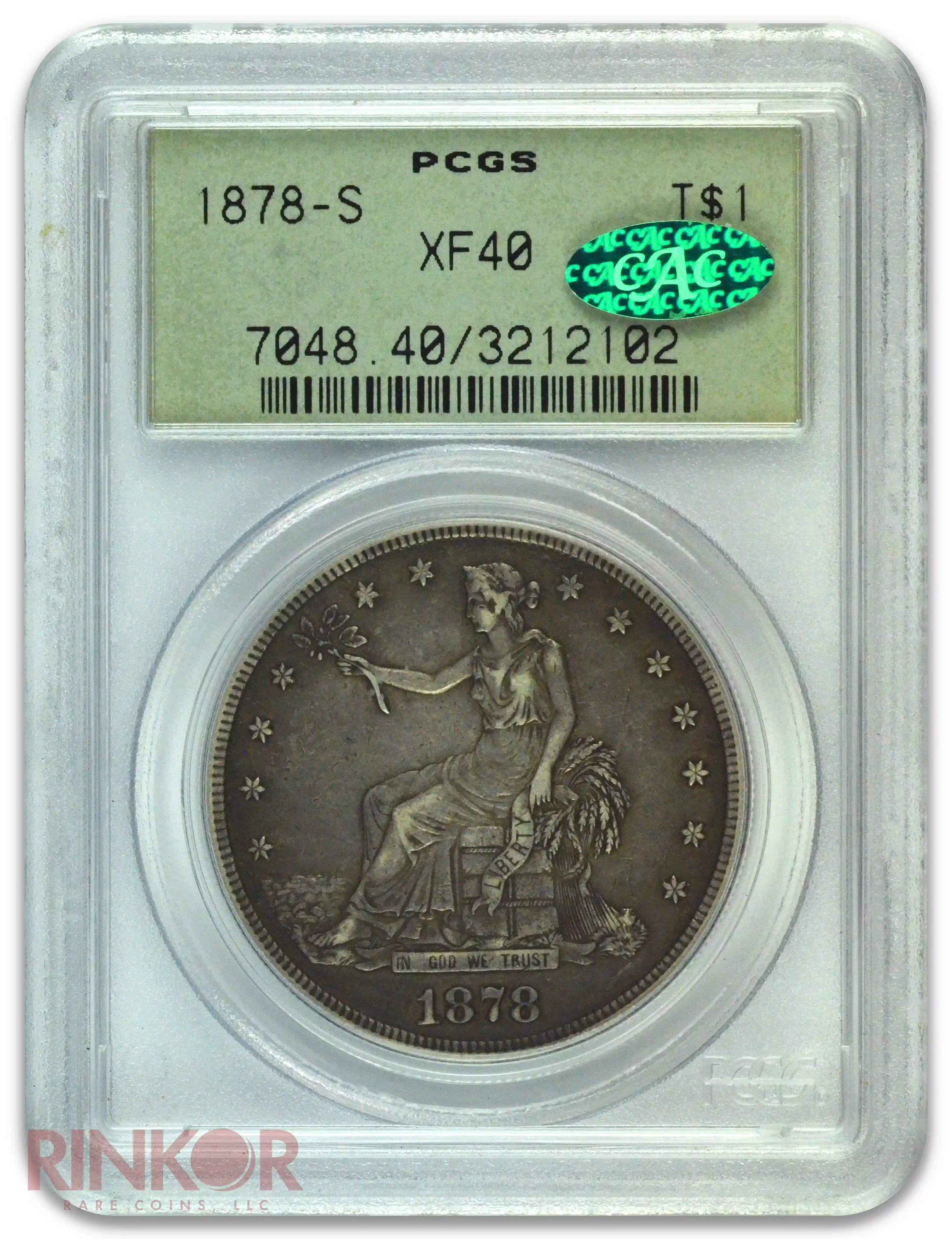1878-S $1 Trade Dollar PCGS XF-40 CAC