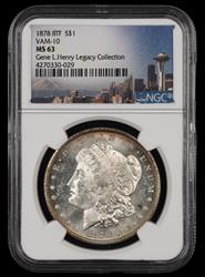 1878 8Tf $1 VAM-10 Gene L Henry Legacy Collection NGC MS 63