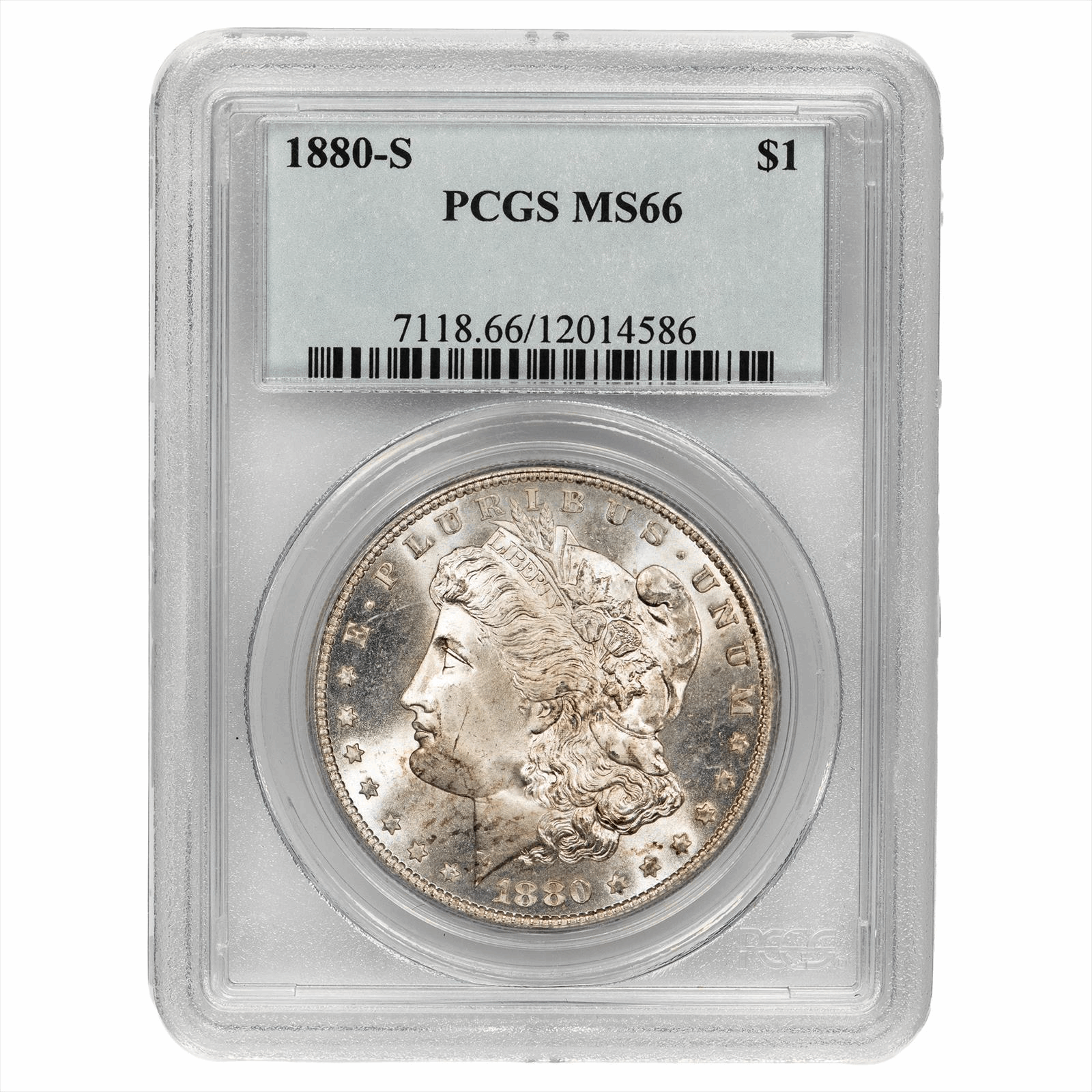 1880-S Morgan Silver Dollar $1 PCGS MS 66