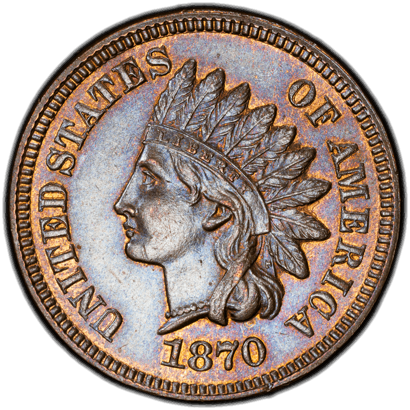 1870 1C PCGS MS64BN CAC