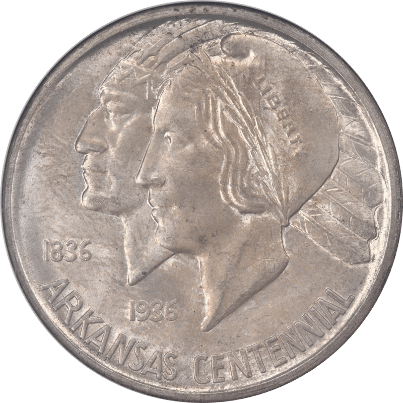 1936-D Arkansas Half Dollar Commemorative 50c NGC MS 66 - Gem BU