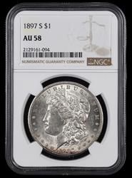 1897 S $1 NGC AU58 AU58
