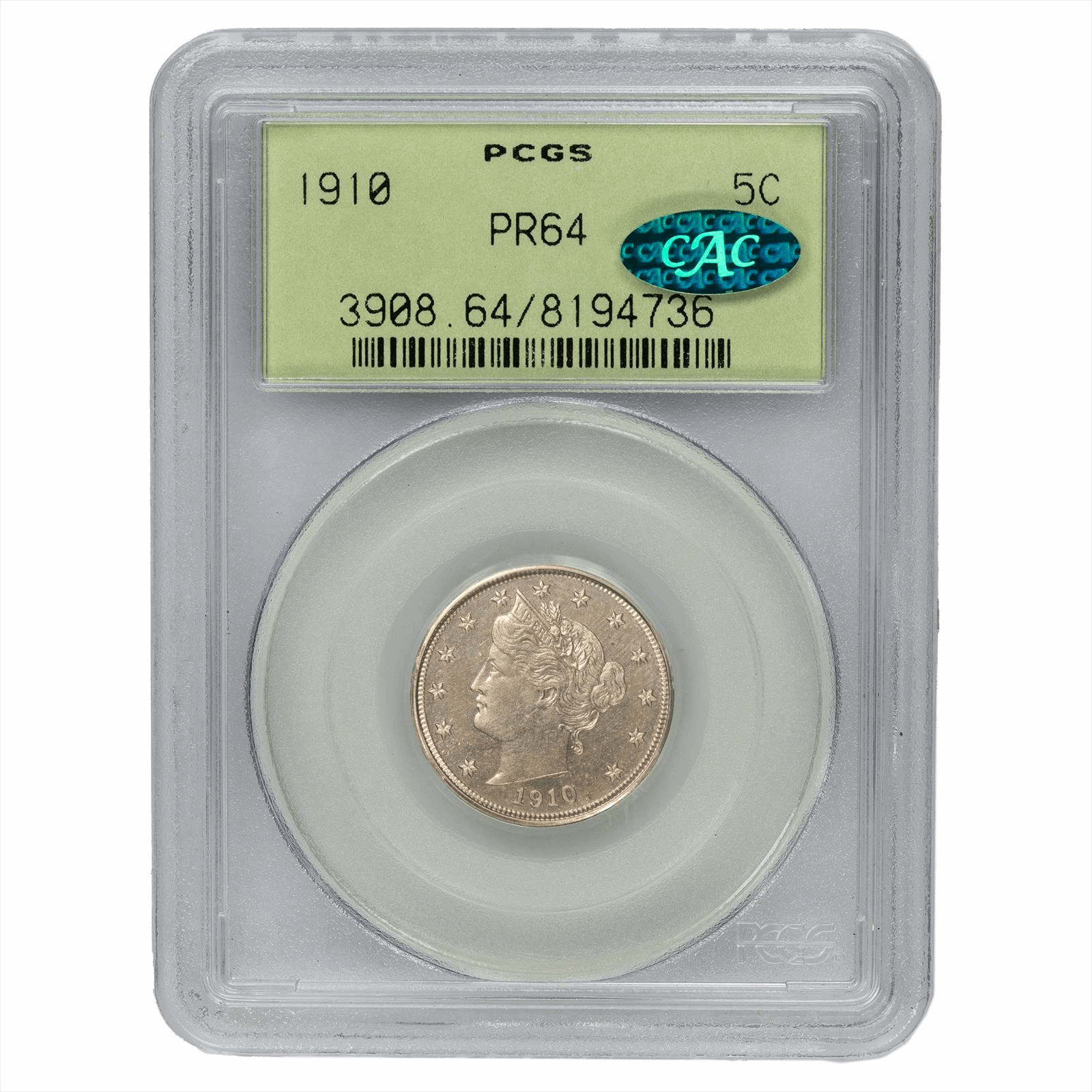 1910 Liberty Nickel 5C PCGS PR 64 CAC