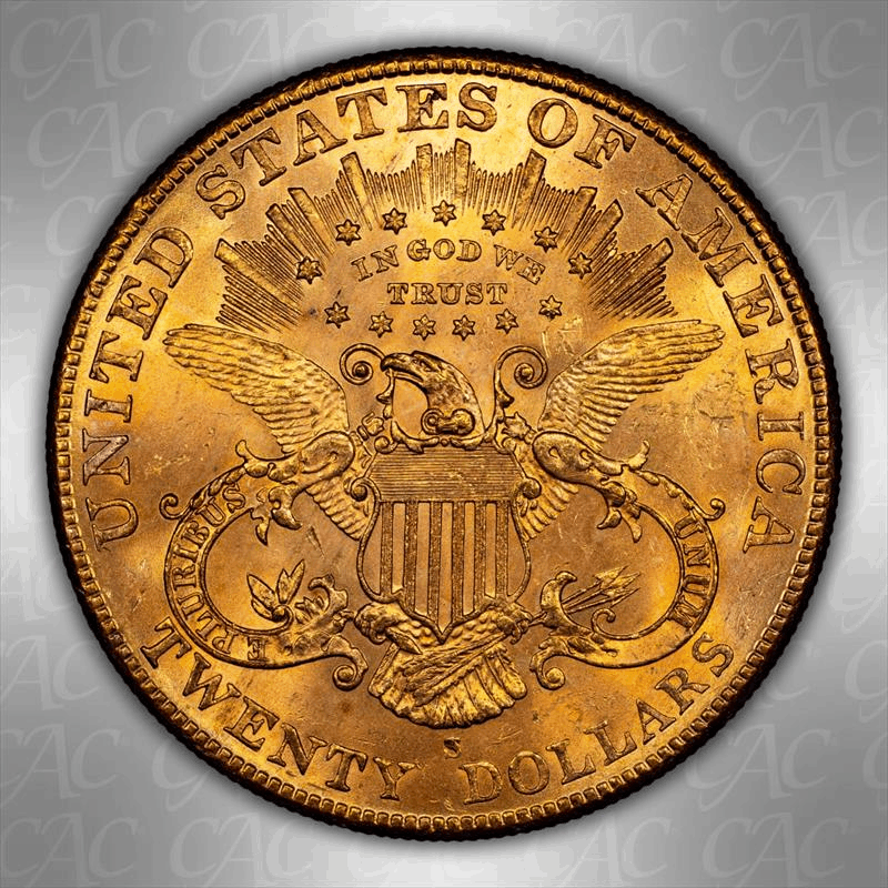 1906-S $20 CACG MS 63