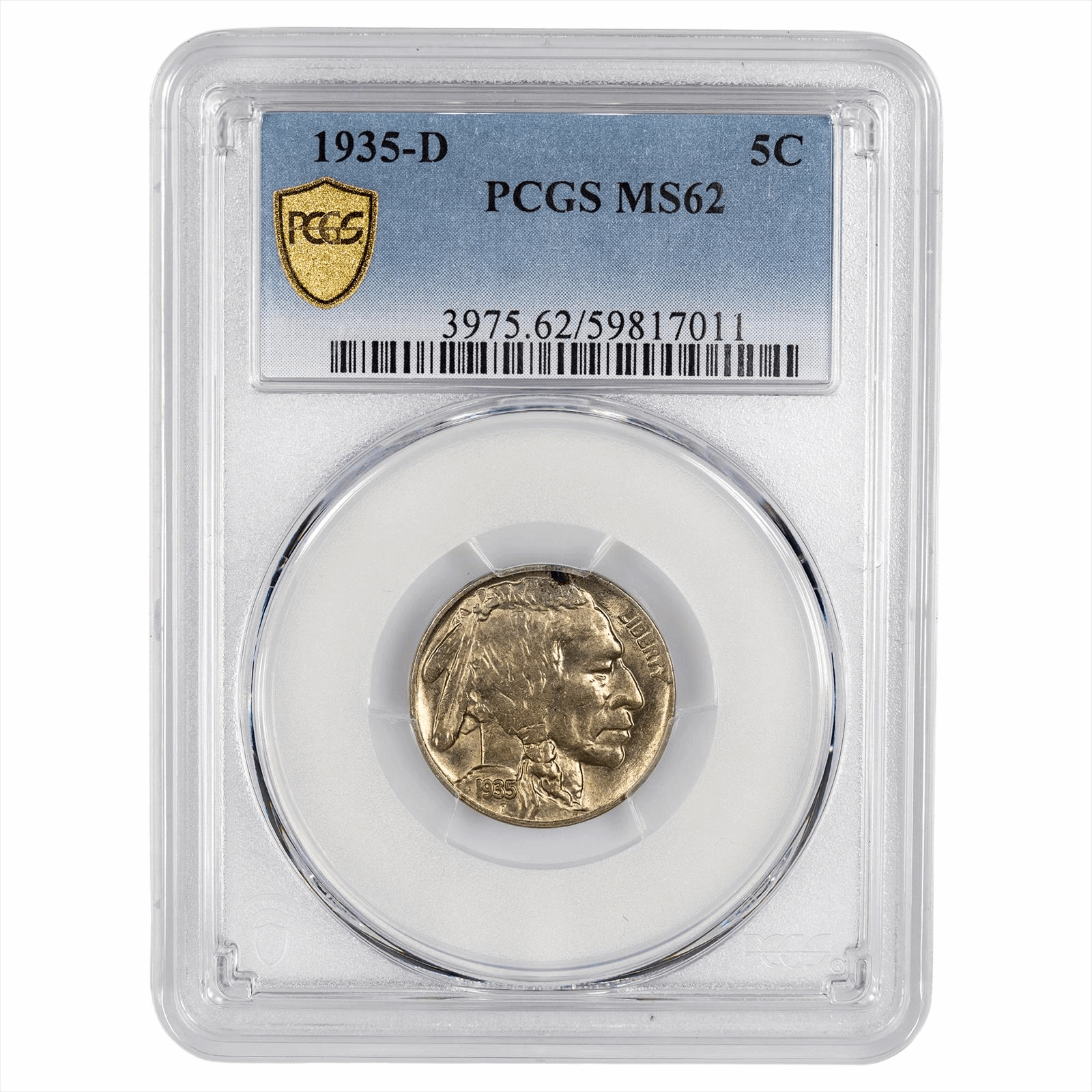 1935-D Type 2 Buffalo Nickel 5C PCGS MS 62