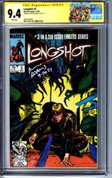 Longshot #3 CGC 9.4 Signature Series Signed by Arthur Adams 