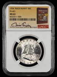 1954 Bugs Bunny 50c FS-401 Bill Fivaz Signature Label NGC  MS63