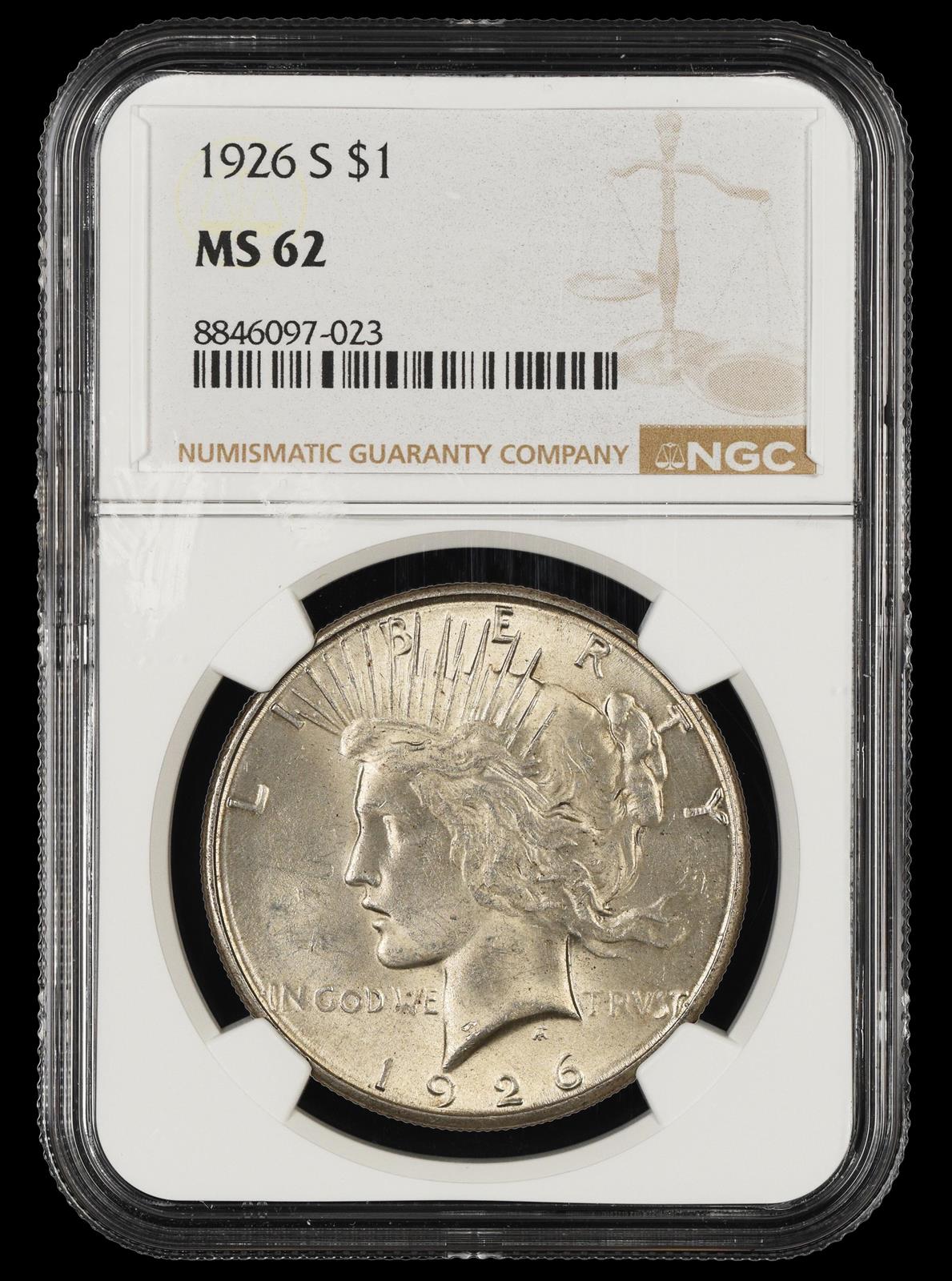 1926 S $1 NGC MS 62