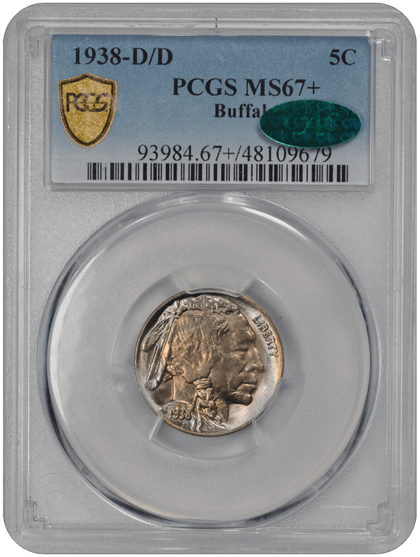 1938-D/D Buffalo PCGS CAC MS 67+