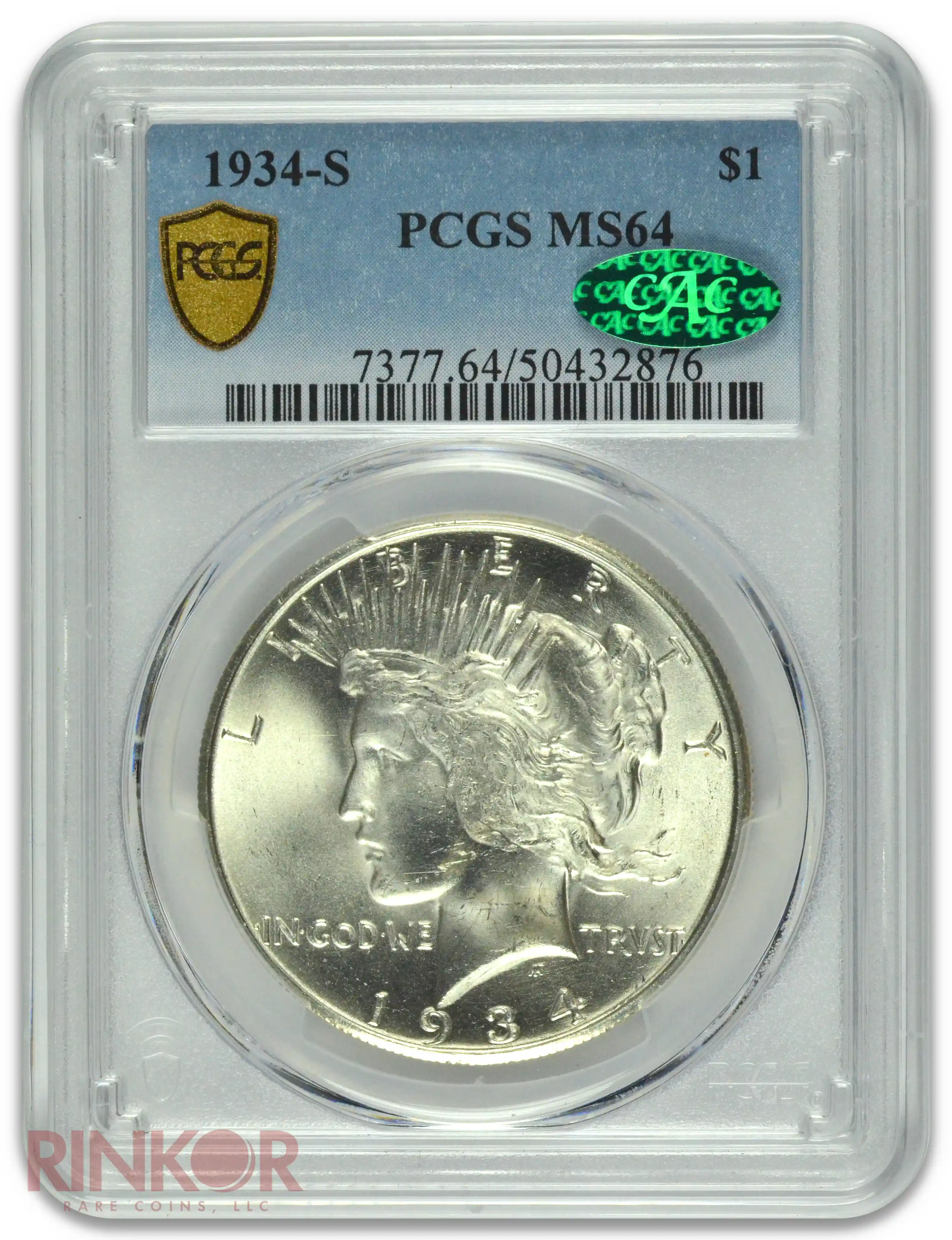 1934-S $1 PCGS MS 64 CAC