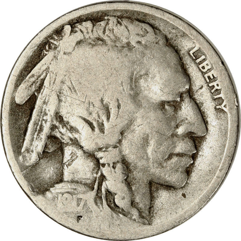 1917-S Buffalo Nickel 5c,  Circulated Good