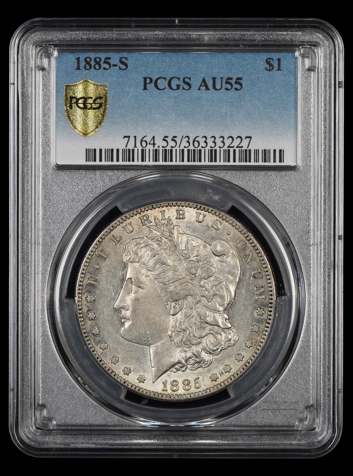 1885-S $1 PCGS AU-55