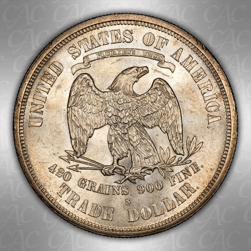 1875-S Trade $1 CACG MS 62 