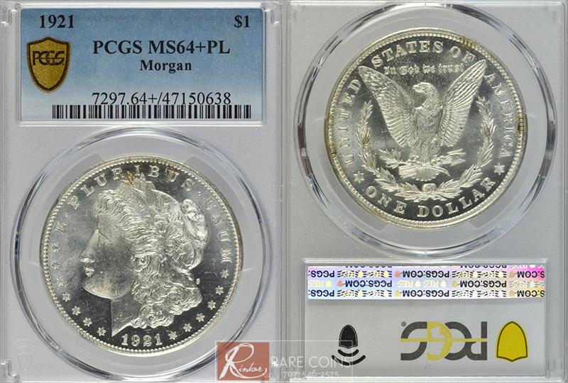 1921 $1 Morgan PCGS MS 64+ PL