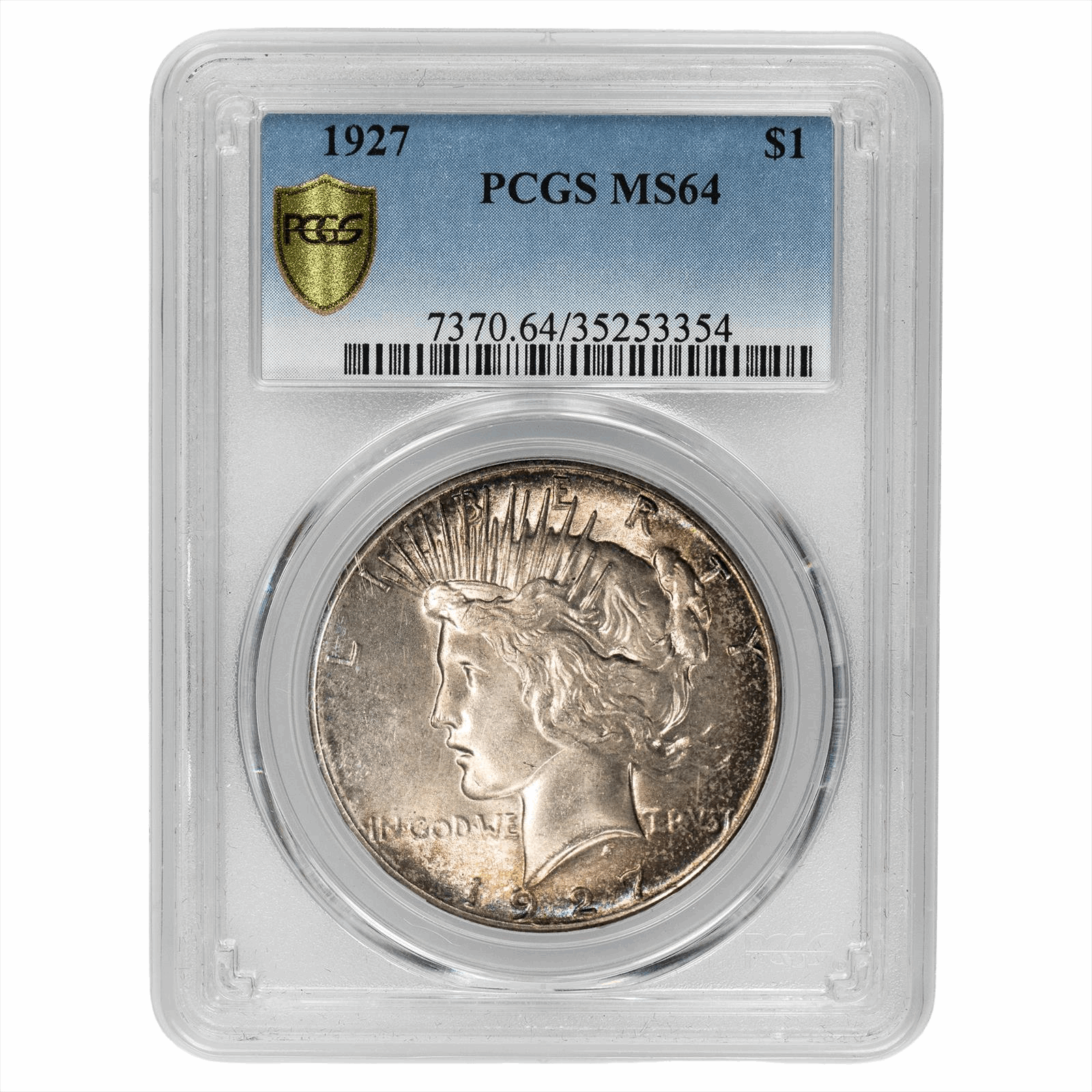 1927 Silver Peace Dollar $1 PCGS MS 64