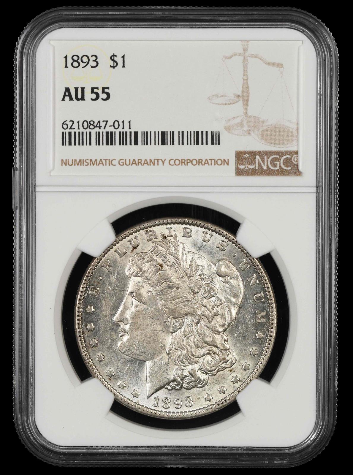 1893 $1 NGC AU-55