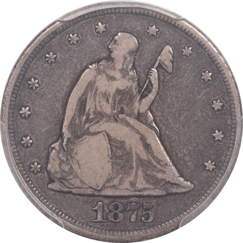 1875-CC Twenty Cent Piece 20c PCGS F15 