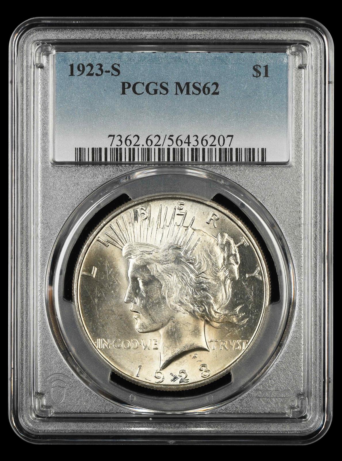 1923 S $1 PCGS MS62