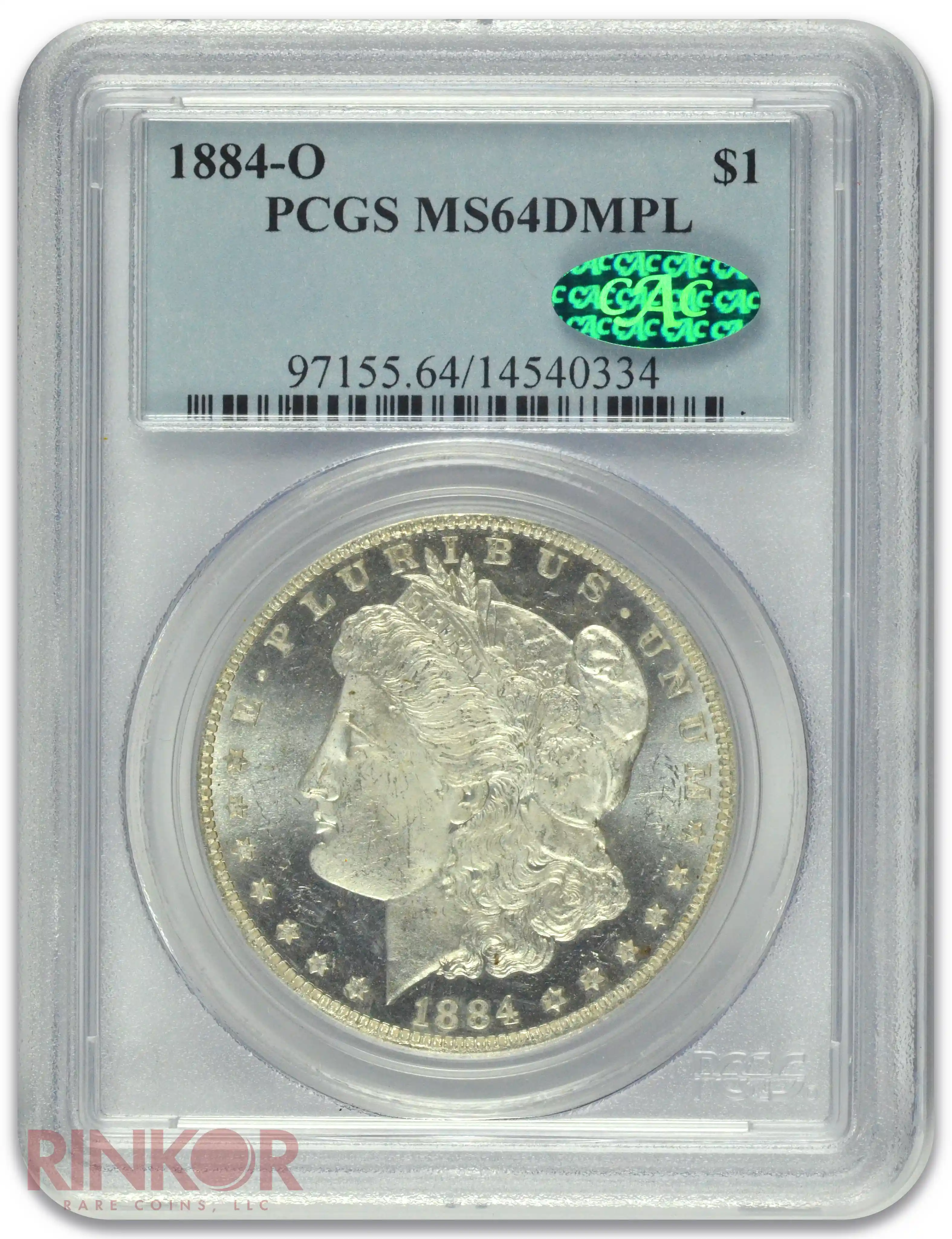 1884-O $1 Morgan Dollar PCGS MS 64 DMPL CAC
