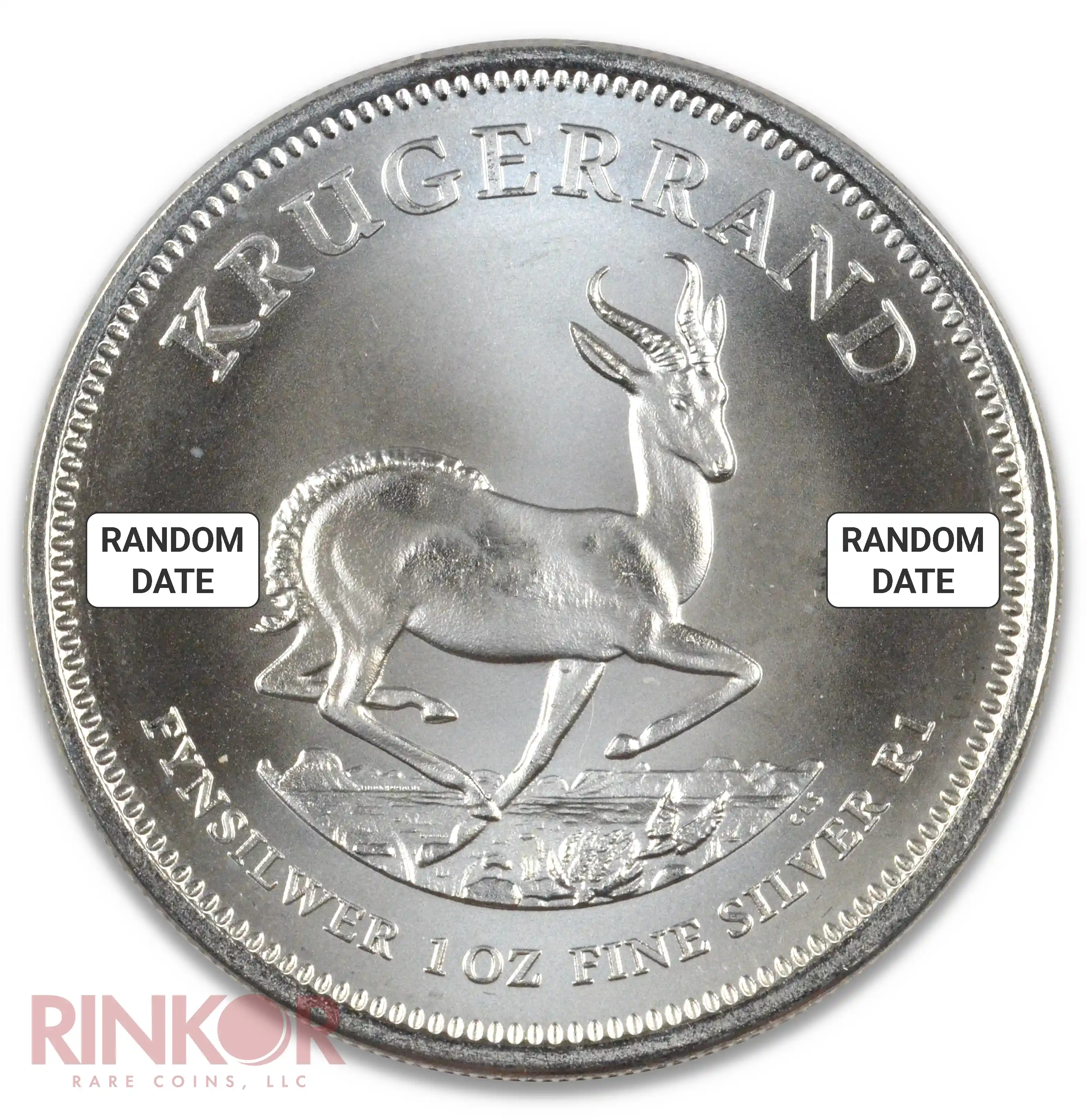 1oz South African Silver Krugerrand Gem BU (Random Date)