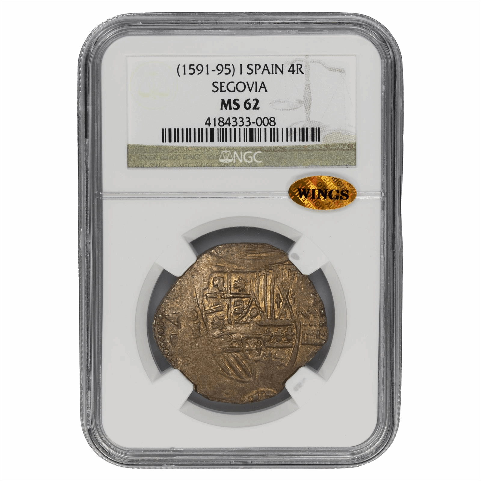 (1591-95) Spain 4 Reales Segovia - NGC MS 62