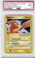 2006 Pokemon Gold Star Ex Holon Phantoms Pikachu Holo PSA MINT 9 