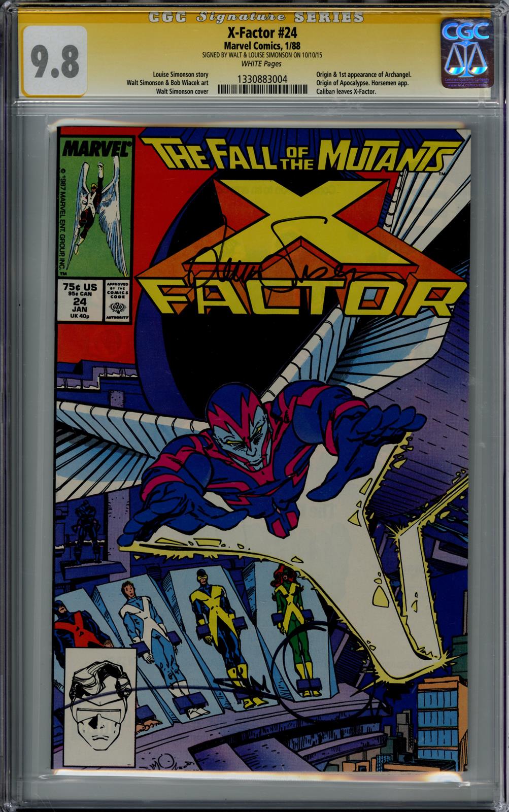 X-Factor #24 CGC Signature Series 9.8 (Marvel, 1988) Signed by Walt & Louise Simonson 