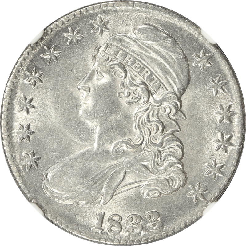 1833 Capped Bust Half Dollar 50C NGC MS 61 