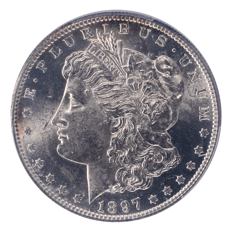 1897-S  Morgan Silver Dollar, PCGS  MS 63 - Lustrous and White