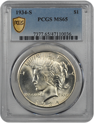 1934-S Peace PCGS MS 65