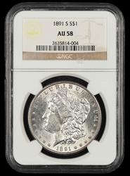 1891 S $1 NGC AU58