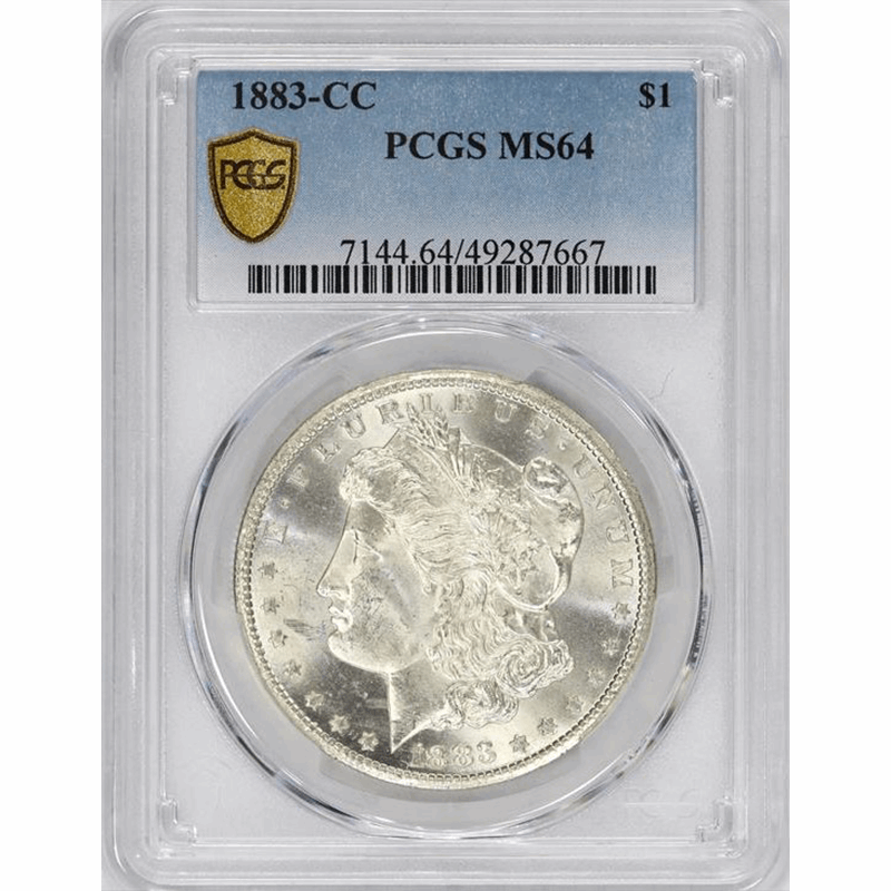 1883-CC $1 Morgan Silver Dollar - PCGS MS64 - White - Lustrous