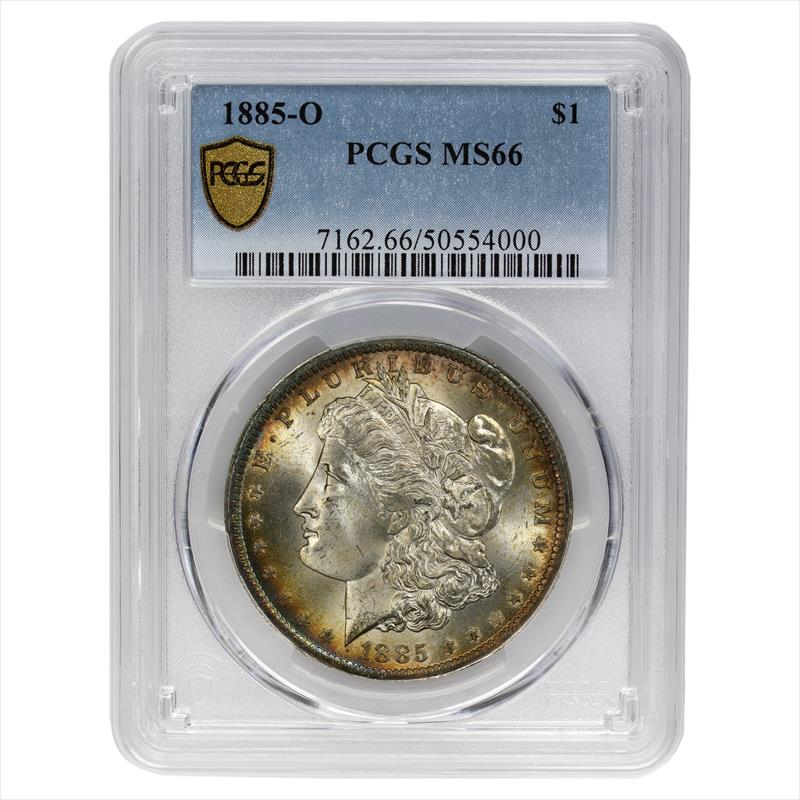 1885-O Morgan Dollar, $1 PCGS MS 66 - Gorgeous Toning