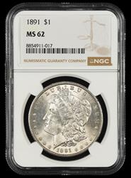 1891 $1 NGC MS62