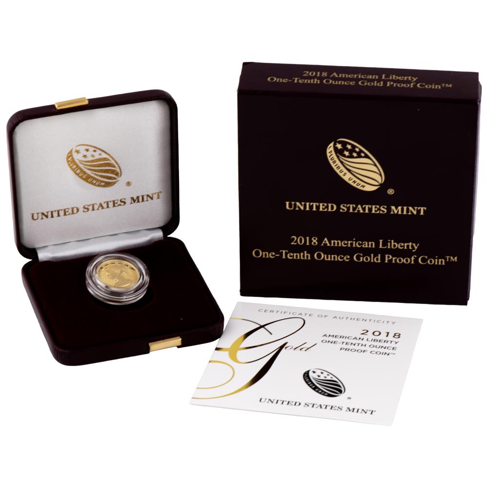 2018W American Liberty 1/10th Oz Gold Proof Coin 