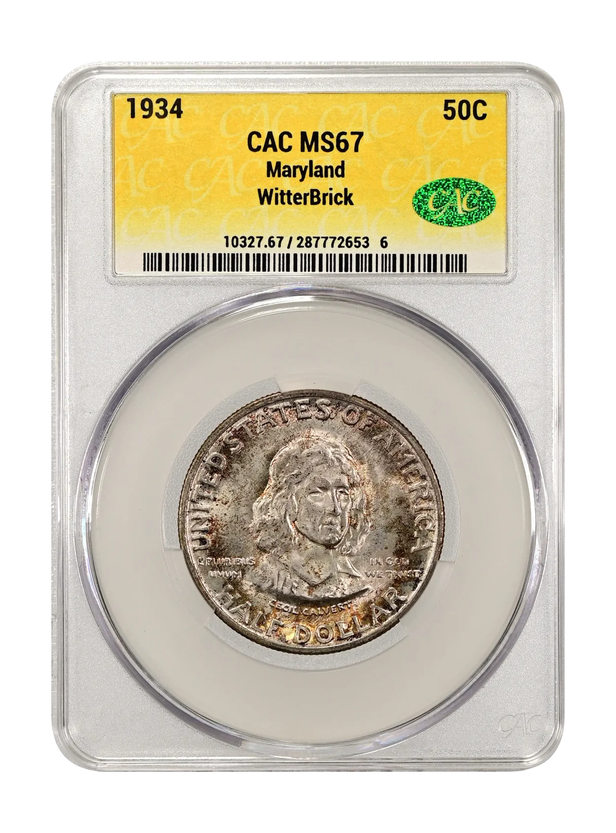 1934 Maryland 50c CACG MS 67 WitterBrick