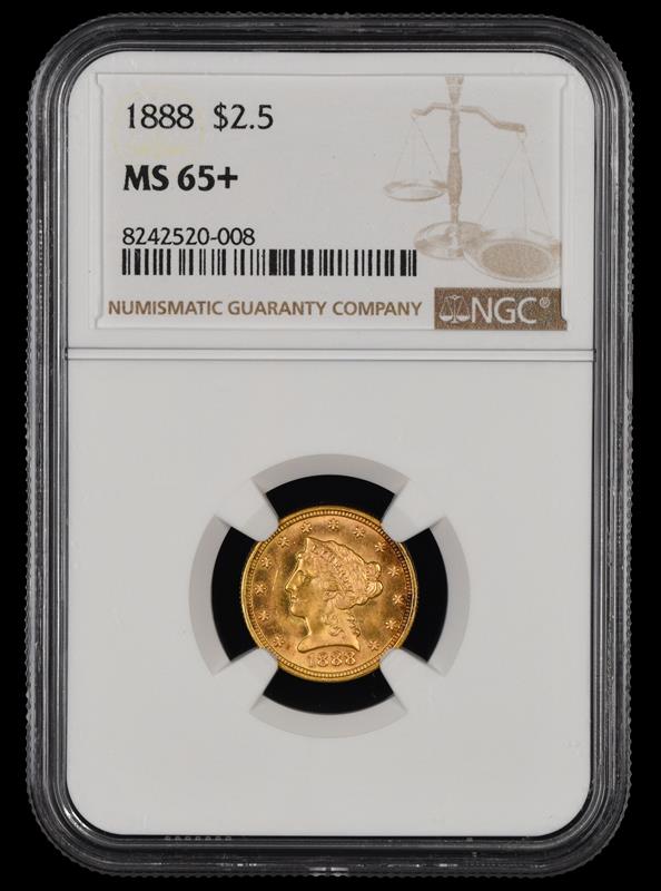 1888 $2.5 Gold NGC MS 65 +
