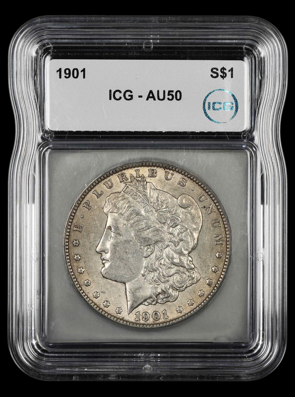 1901 $1 ICG AU50